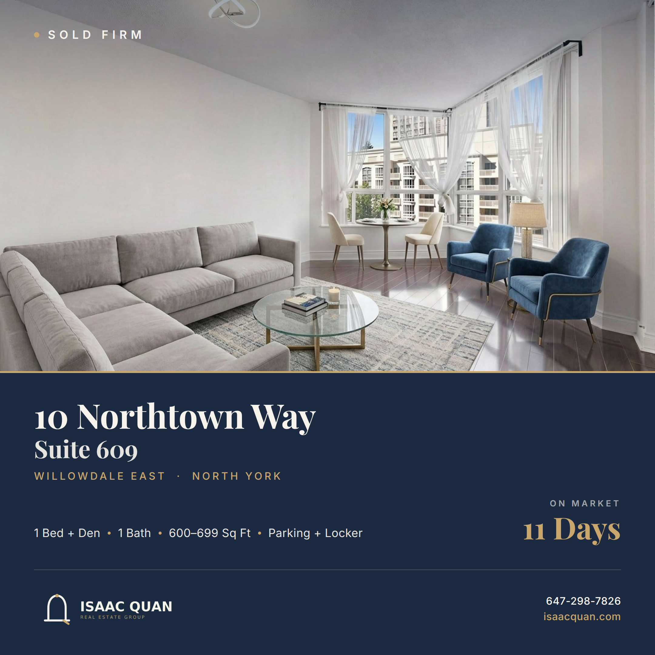10 Northtown Way Suite 609 Willowdale East North York Just Listed $469,888 1 Bed Den Parking